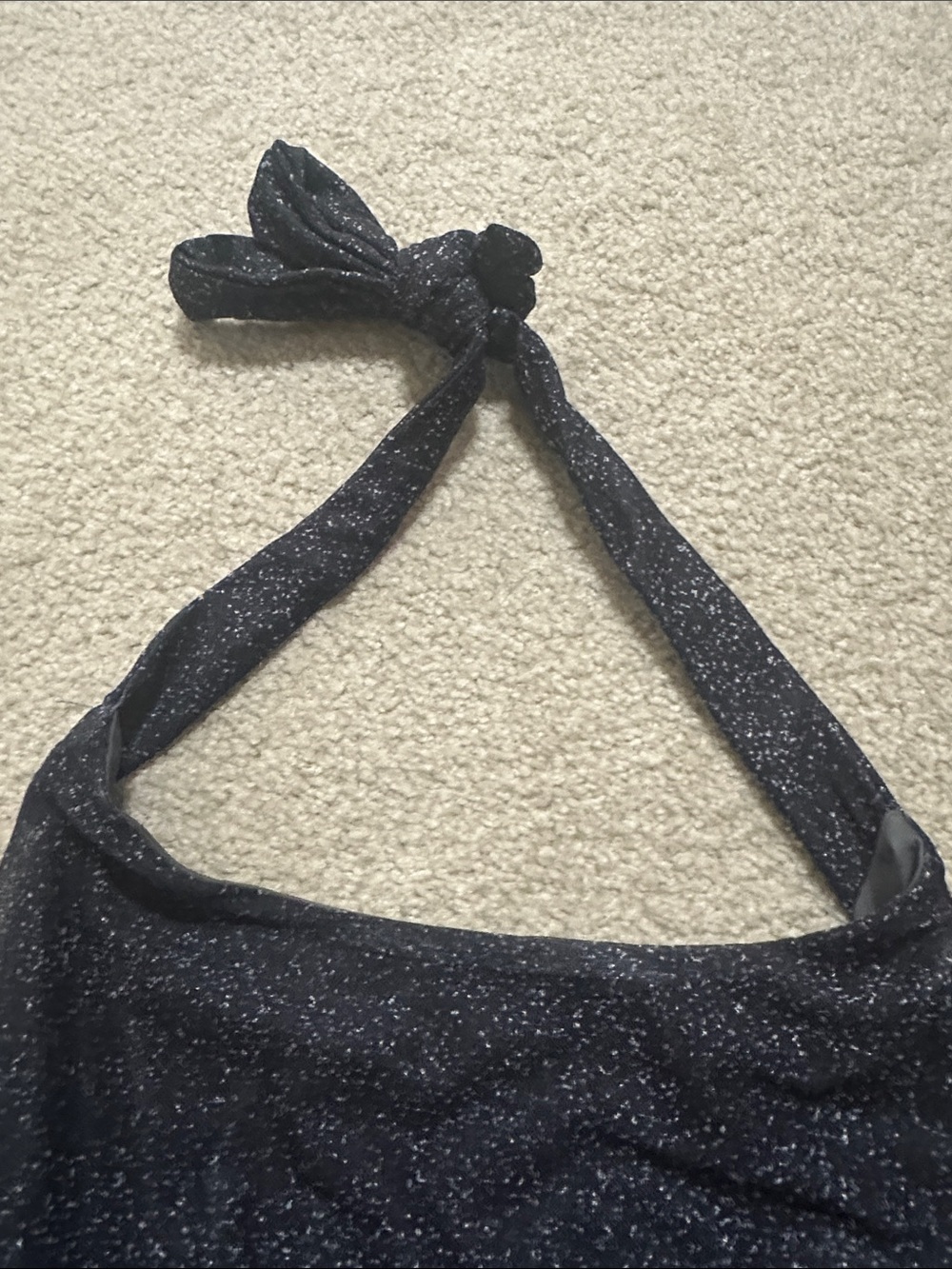 Black Sparkle Halter Mini Dress - Picture 5 of 6